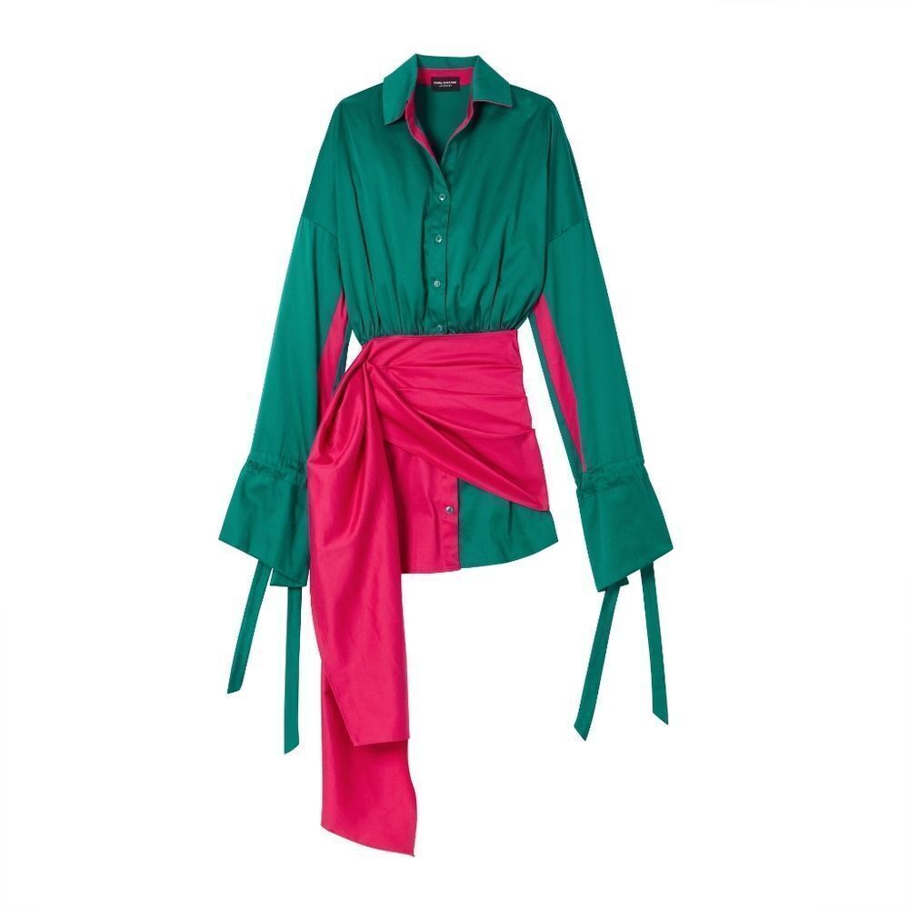 Ciara Chyanne Barbados Color Block Mini Wrap Dress XL Oversized Shirt Dress‎